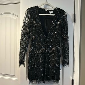 Superdown Nia Sequin Fringe Dress